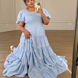 JessaKae Melody dress 3X Beautiful blue dress with white flowers NWT